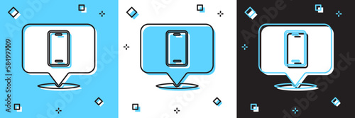 Set Phone repair service icon isolated on blue and white, black background. Adjusting, service, setting, maintenance, repair, fixing. Vector