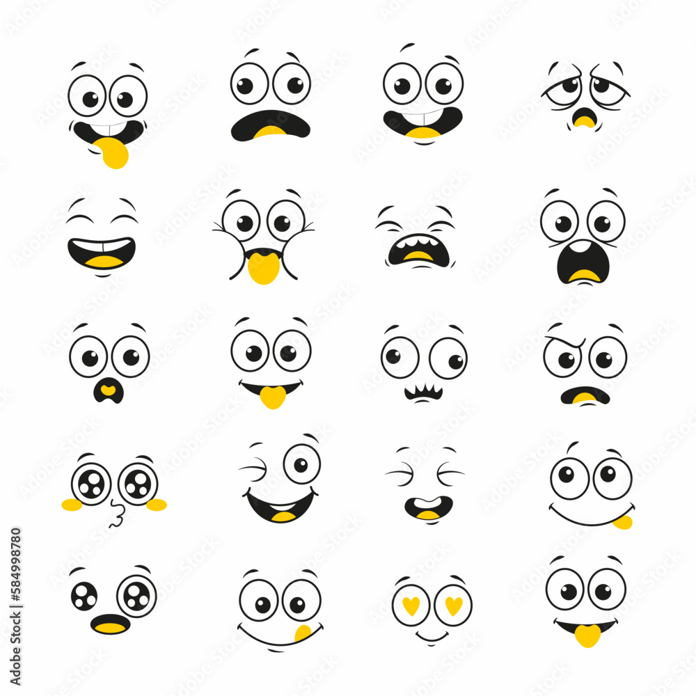 expretion face cartoon character vector icon expretion face cartoon character vector icon