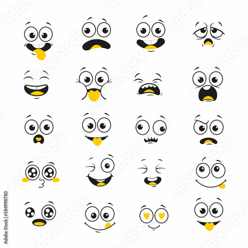 expretion face cartoon character vector icon photo