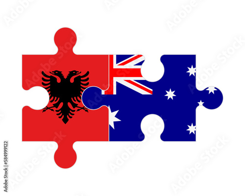 Puzzle of flags of Albania and Australia, vector