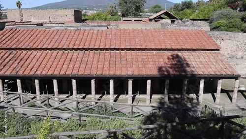 Pompei - Panoramica della Villa dei Misteri dall'alto della rampa di accesso photo