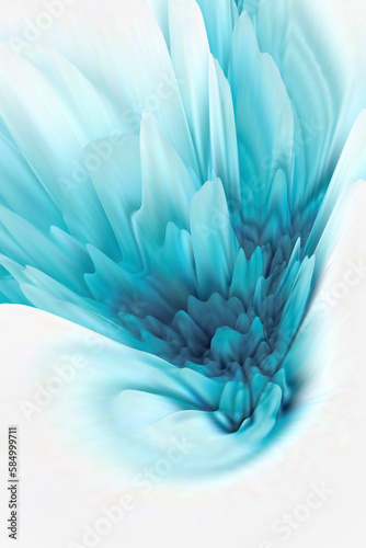 High key 3D extruded abstract of flowing colors