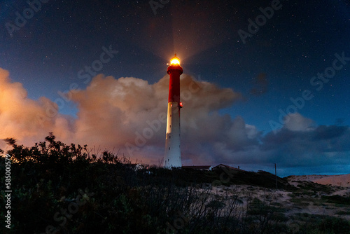 Coubre lighthouse under a starry sky