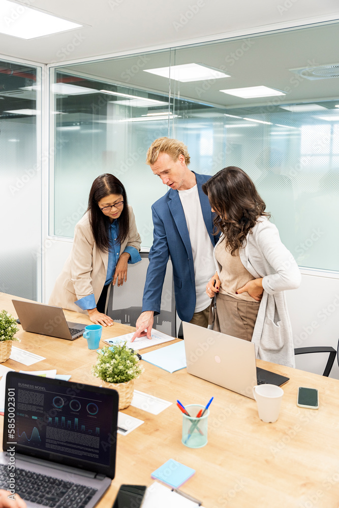 Corporate business team and manager in a meeting Corporate business team and manager in a meeting