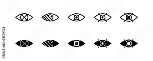 Blind icon, blind eye icon, on white background, eps 10.