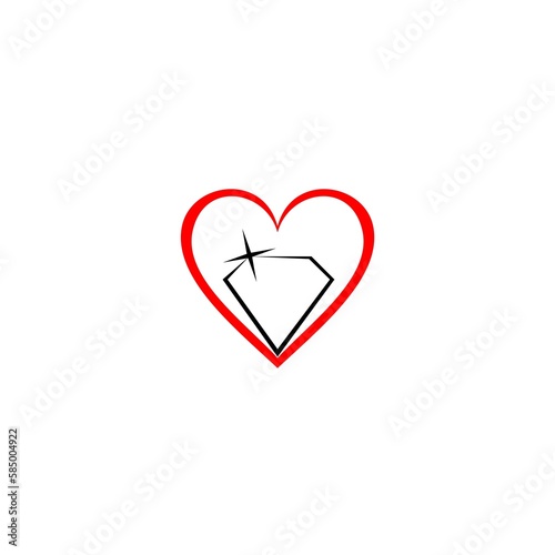 Love diamond logo icon isolated on white background