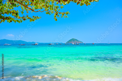 Tropical beach in Coral Island, Phuket, Thailand.