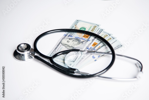 medicine finance concept. money for medicine finance isolated on white background