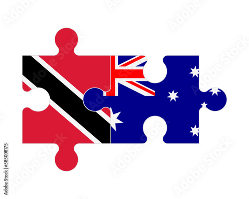 Puzzle of flags of Trinidad and Tobago and Australia, vector