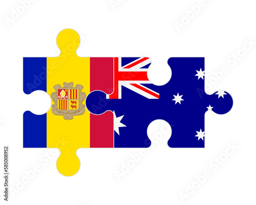 Puzzle of flags of Andorra and Australia, vector