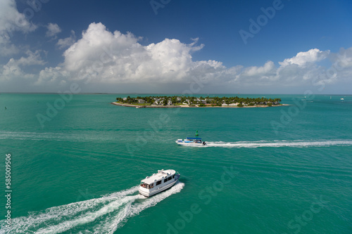 destination seaside island for boat vacation. destination seaside island panoramic view. © be free