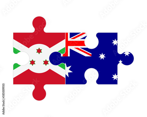 Puzzle of flags of Burundi and Australia, vector