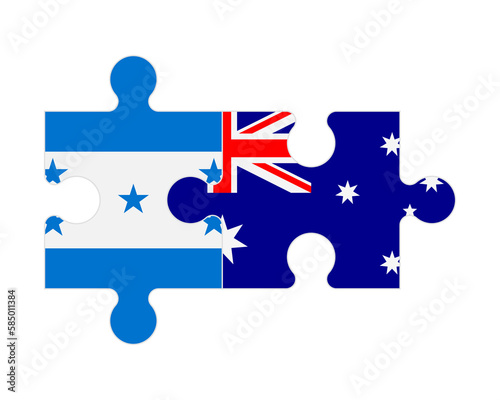 Puzzle of flags of Honduras and Australia, vector