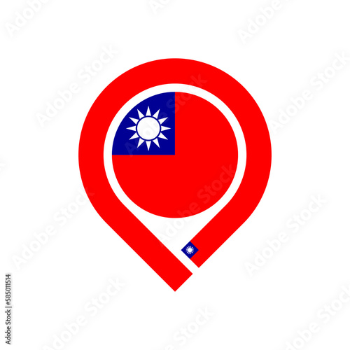 Free Download map pin icon of taiwan flag. vector illustration isolated on white background - GFXLoad
