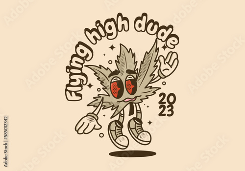 Wallpaper Mural Mascot character of cannabis leaf with red eyes and stoned face Torontodigital.ca