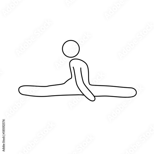 Gymnastic twine of a person, contour