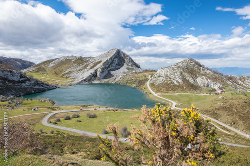 Bergsee Covadonga im Nationalpark Picos de Europa in Asturien in Nordspanien 