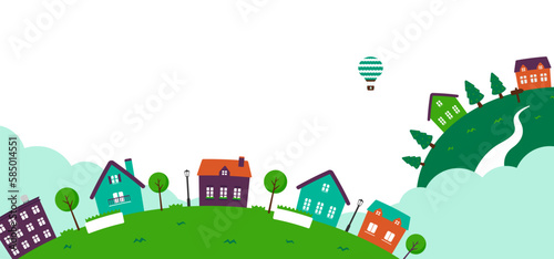Fantasy planet web banner illustration (with space for design and text)
