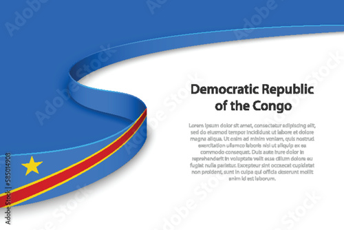 Wave flag of DR Congo with copyspace background.