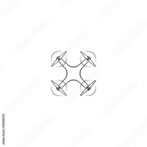 Drone or quadcopter icon isolated vector graphics