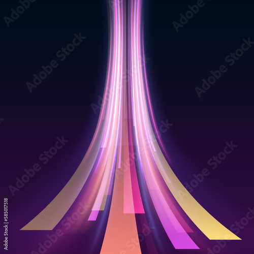 Abstract blue and red light motion background