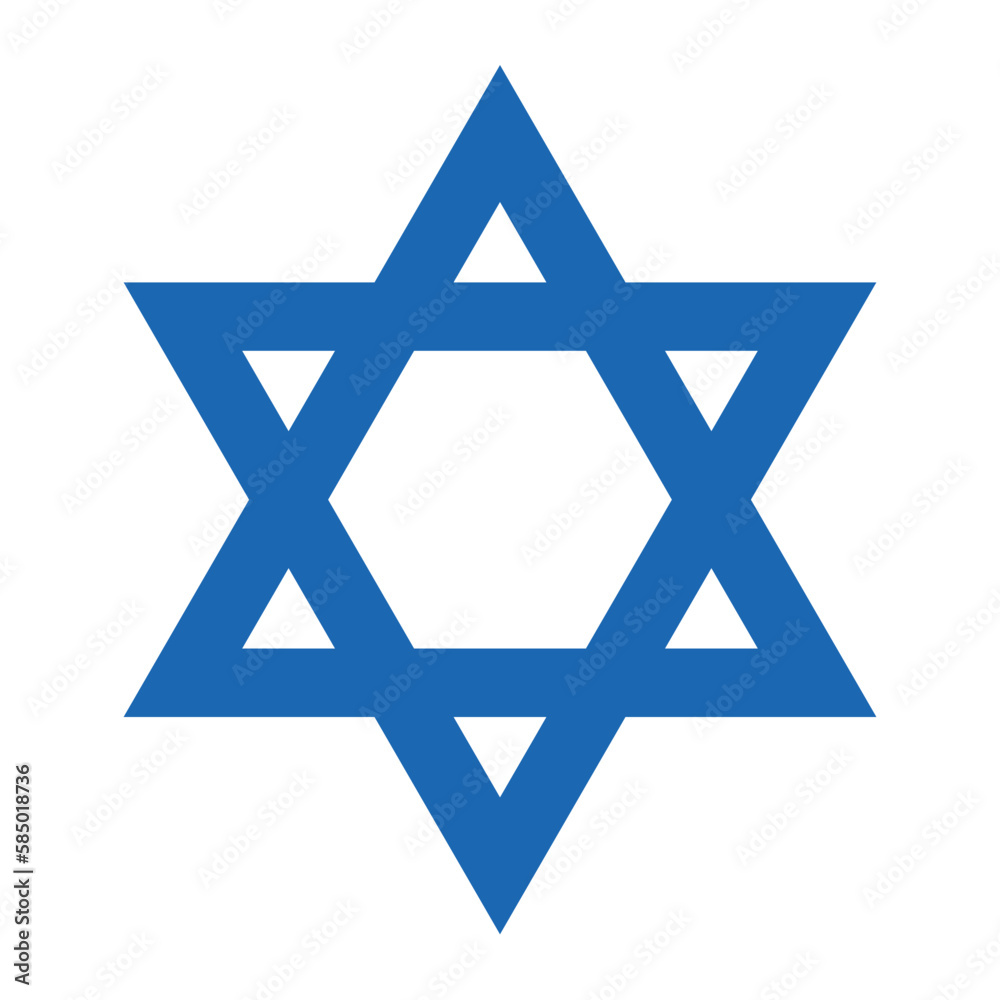 Star of David - Jewish star shape symbol, vector illustration of hexagram