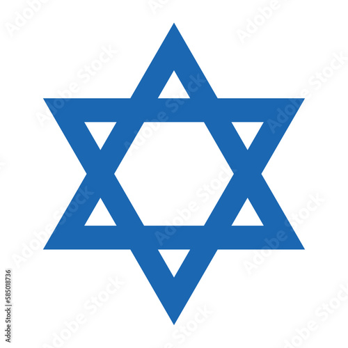 Star of David - Jewish star shape symbol, vector illustration of hexagram photo