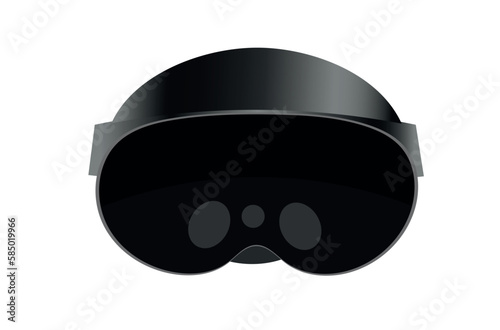 Virtual Reality glasses front view isolated on white background | Meta Quest Pro | VR glasses | Virtual reality helmet futuristic glass goggles illustration