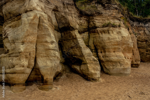 sandstone outcrops in the Baltic Sea  Riga Gulf