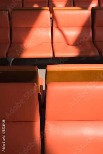 Orange chair in the airport