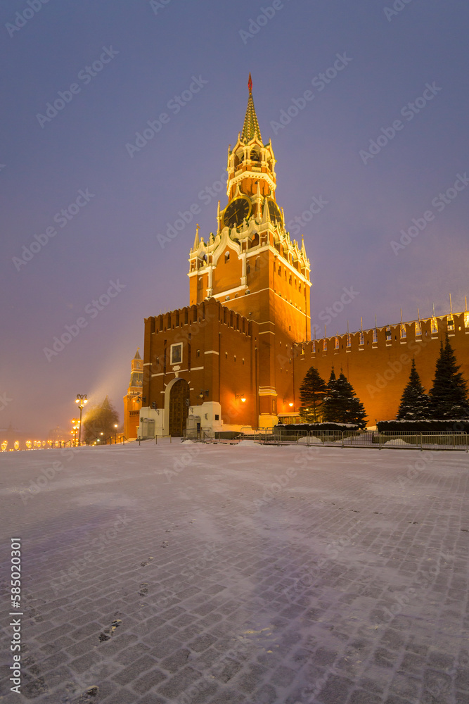 Naklejka premium View of Kremlin on Red Square in Moscow