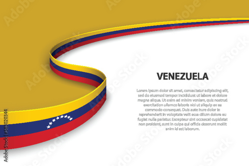 Wave flag of Venezuela with copyspace background.