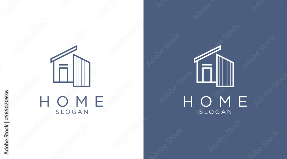 Line art icon logo of a house / home for property and interior design ...