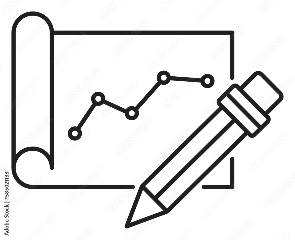 Project management pencil, project plan vector icon illustration Project management pencil, project plan vector icon illustration