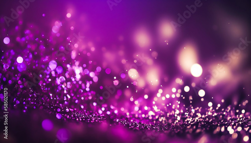 purple violet glitter  bokeh  background texture  Generative ai