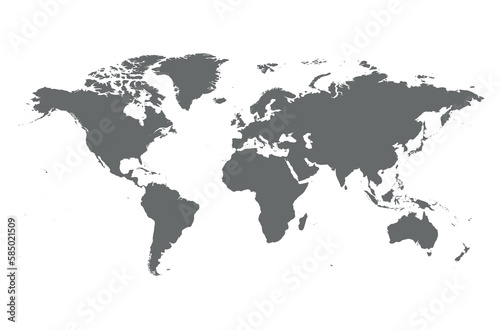 World map - silhouette of the continents on planet Earth  vector illustration on white