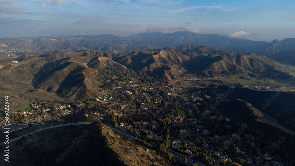 Aerial View of Agoura Hills, Ventura County, California