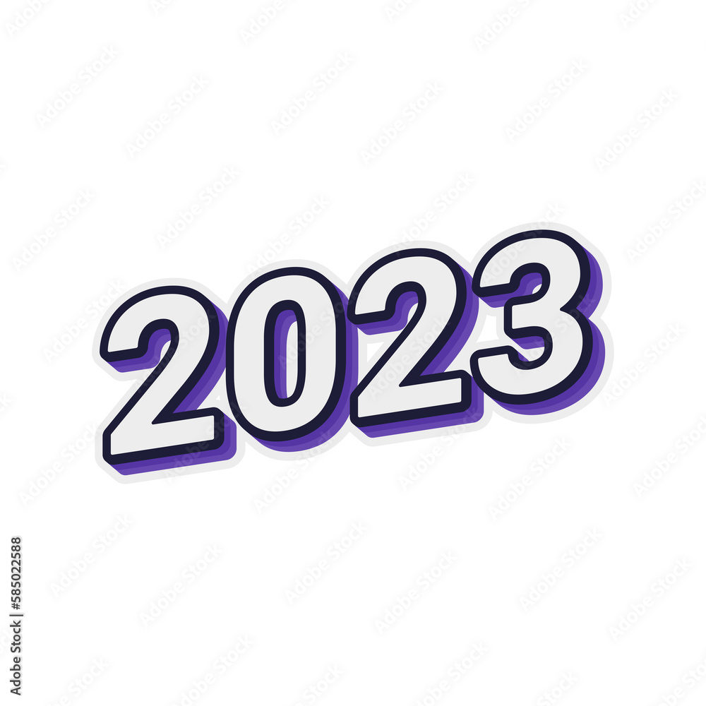 2023 text illustration isolated on white. 2023 text illustration isolated on white.