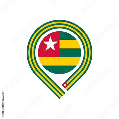 map pin icon of togo flag. vector illustration isolated on white background