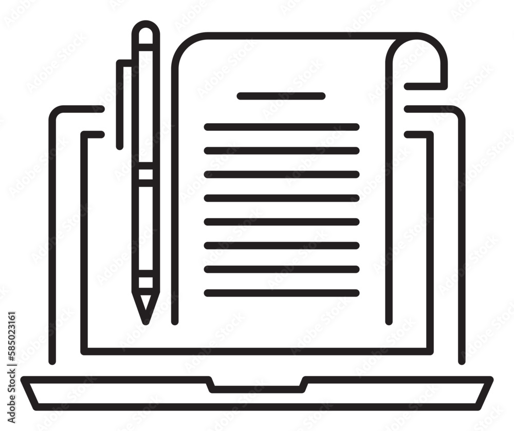 Project management pen, notebook, sheet, blogging vector icon illustration Project management pen, notebook, sheet, blogging vector icon illustration