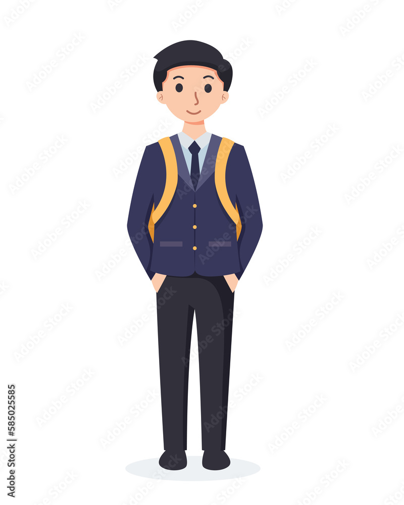 character high school student in school uniform