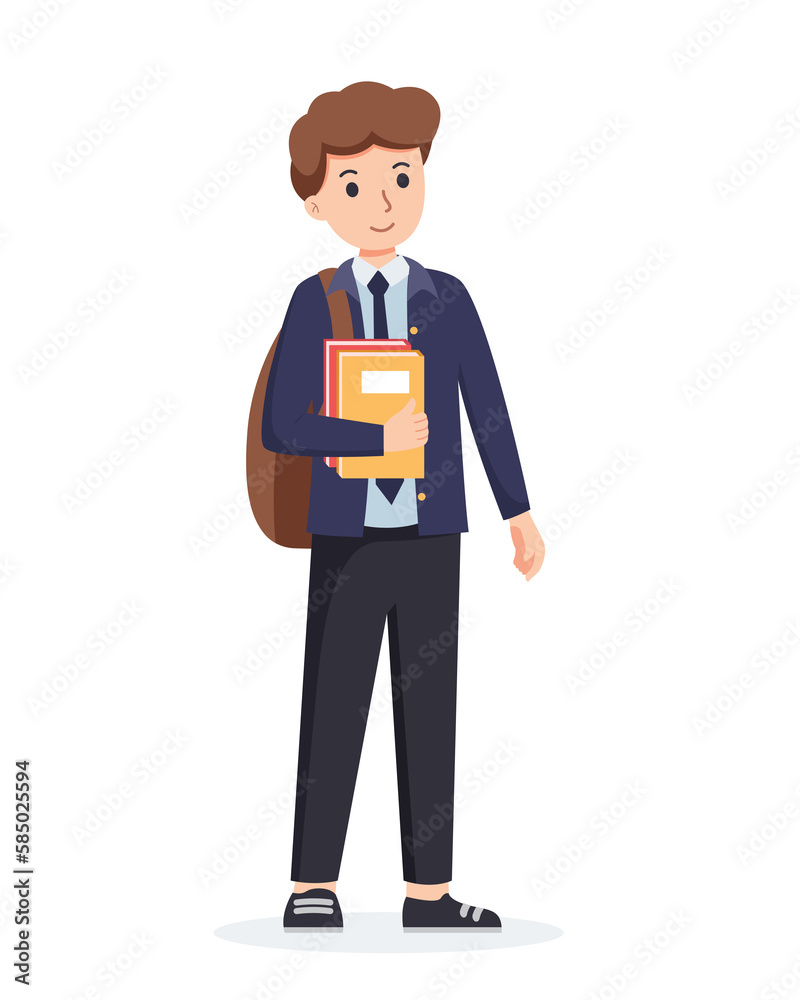 Obraz premium character high school student in school uniform