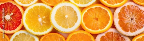 Slices of citrus fruits - oranges background