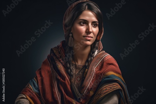 Romani nomad in traditional clothes, created with generative ai