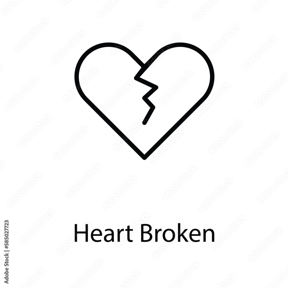 Heart broken icon design stock illustration Heart broken icon design stock illustration