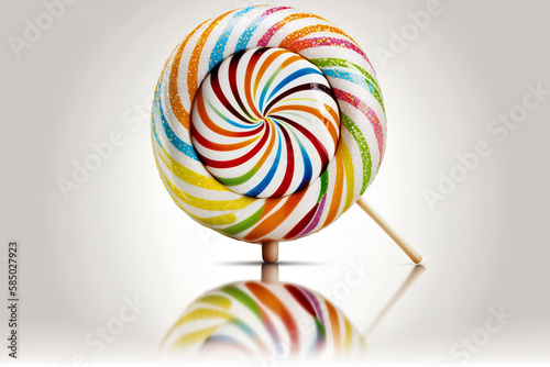 colorful lollipop isolated on white, Generative AI