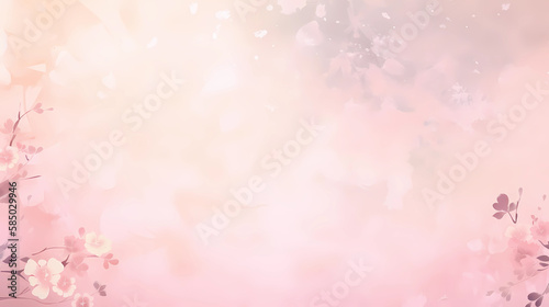 pink background in watercolor style with tiny petal flowers. Generative AI