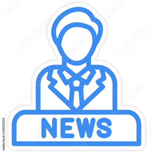 Vector Design News Anchor Icon Style