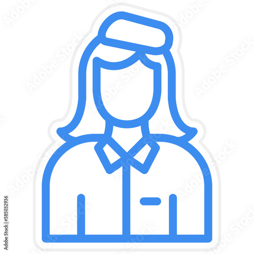 Vector Design Air Hostess Icon Style