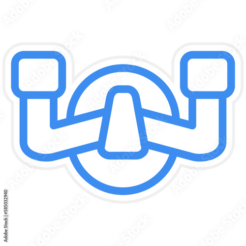 Vector Design Aeroplane Steering Wheel Icon Style